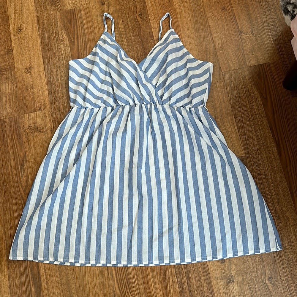 SHEIN blue and white dress